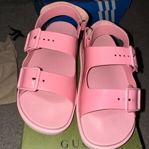 Authentic Pink Gucci Strap Up Sandals